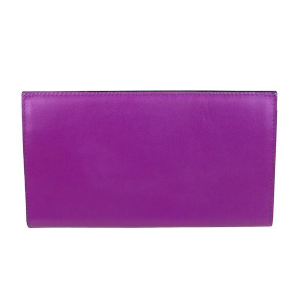 LOTUSWEY PURPLE GENUINE LEATHER CLASP BILL HOLDER ID CARD WALLET CLUTCH PURSE - Picture 2 of 7